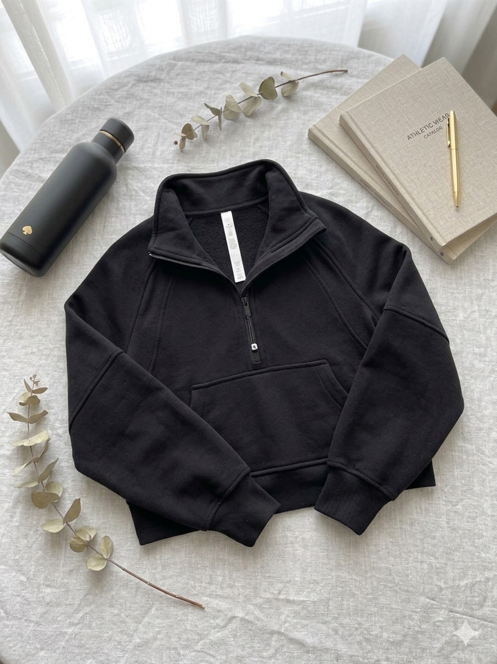Lululemon scuba  Quarter-Zip Sweatshirt black cropped